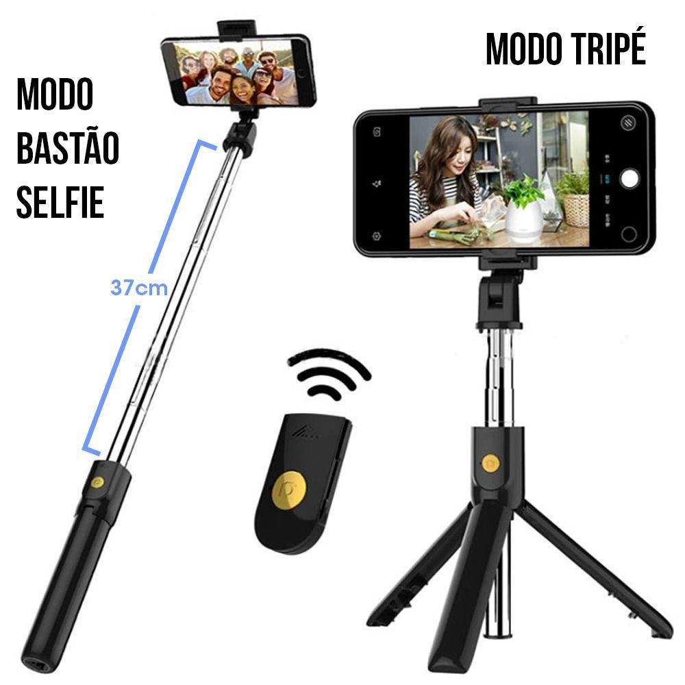 Miniatura Kit Mini Tripé Selfie Moto G7 Plus + Capa Anti + Película