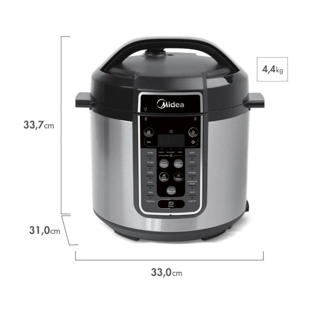 Panela Elétrica Midea de Pressão MasterSteam 6L Inox 127V