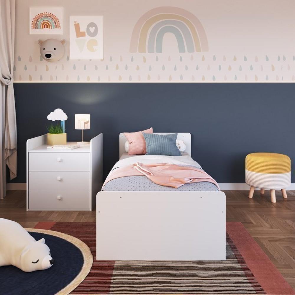 Berço Cama Multifuncional com Auxiliar 2 Colchões Branco