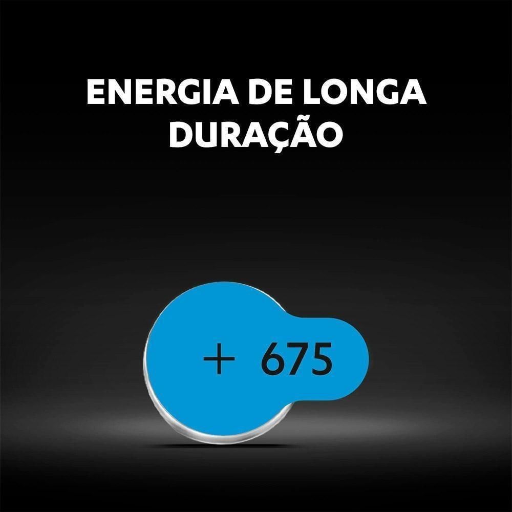 Miniatura Pilha Auditiva 675 Duracell Longa Duração C/12