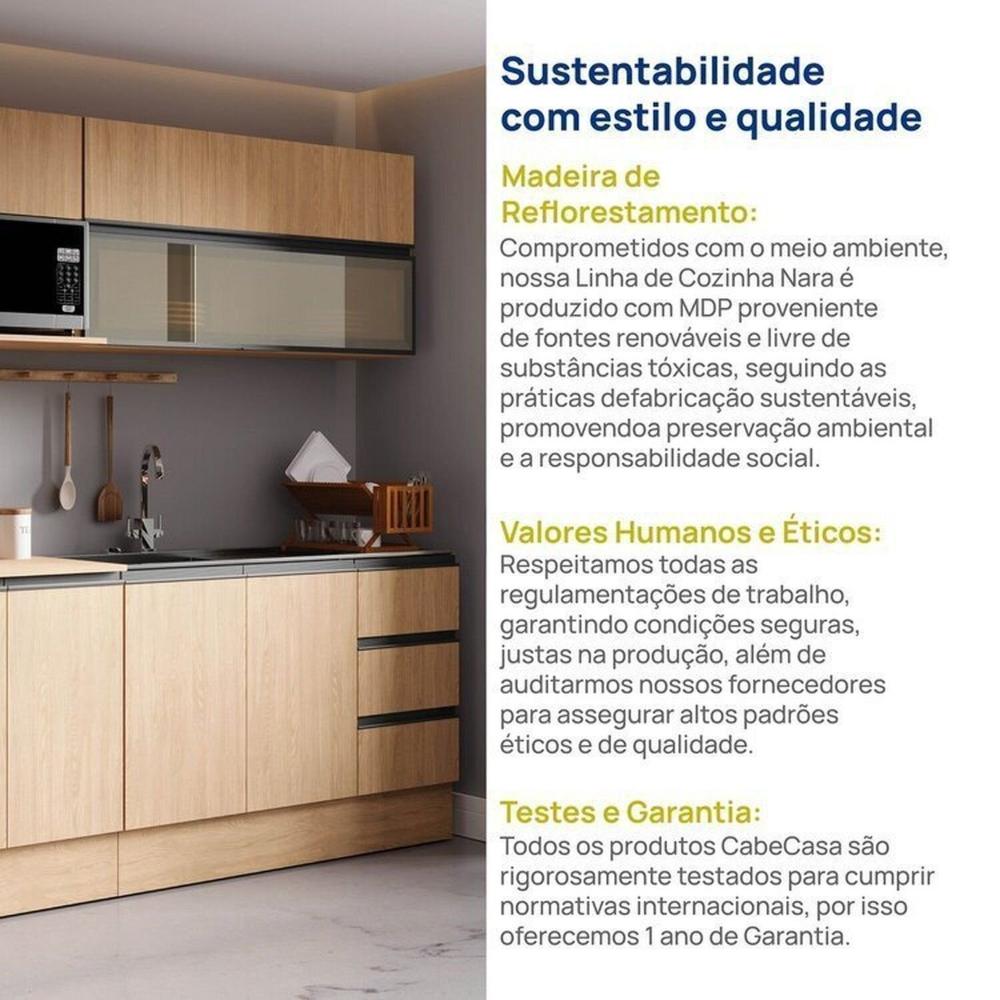 Cozinha Modulada 5 Peças 3 Aéreos 2 Balcões Nara Cabecasa Madeiramadeira Avena