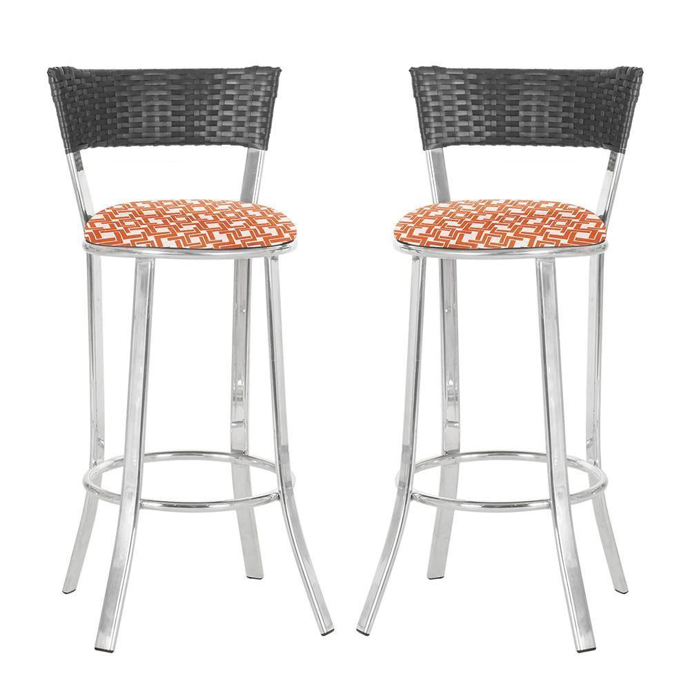 Miniatura Conjunto Com 2 Banquetas Em Alumínio, Fibra Sintética E Impermeável Tc Preta Z23