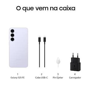 Smartphone Samsung Galaxy S25 FE 5G Tela 6,7” AMOLED 128GB 8GB RAM Câmera 50MP Azul