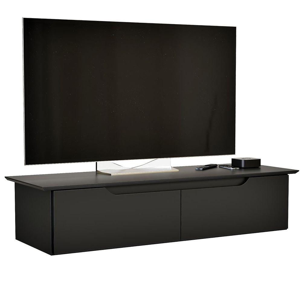 Miniatura Rack Aparador Suspenso Flex Com 2 Portas Flop Preto