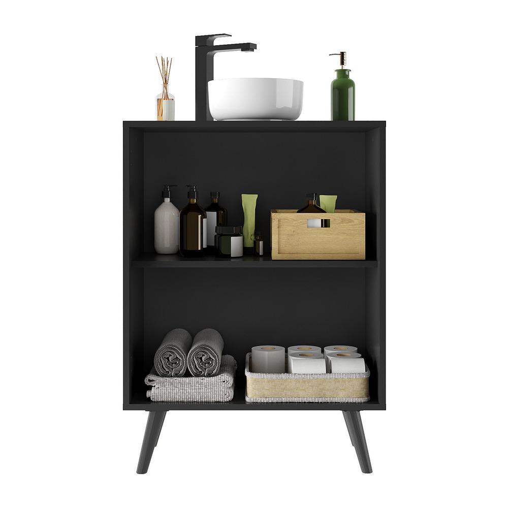 Miniatura Gabinete Banheiro 2 Portas Retrô 63cm Multimóveis MP5006 Preto