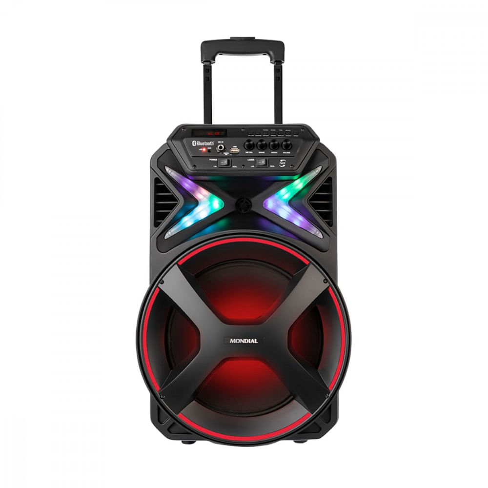 Miniatura Caixa Amplificada Mondial CM-400 400W Bluetooth USB Rádio FM Preto - Bivolt