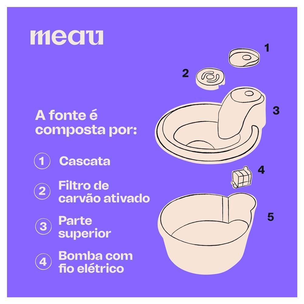 Miniatura Fonte Bebedouro Meau Clássica Rosa - Bivolt