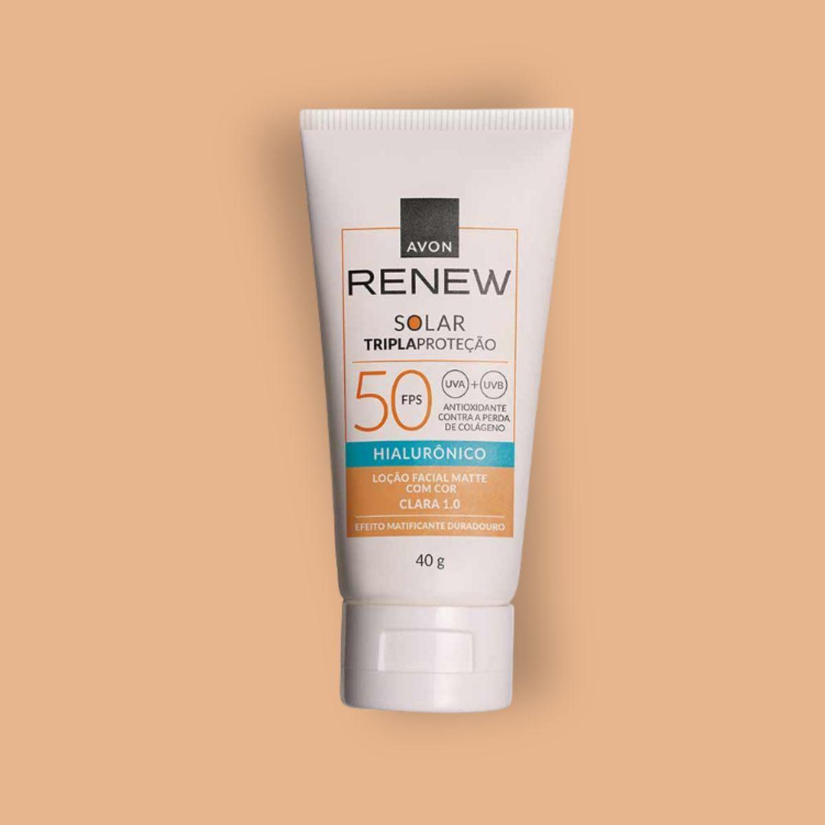 Miniatura Protetor Solar Facial Avon Renew Cor Clara 1.0 Fps 50 40G