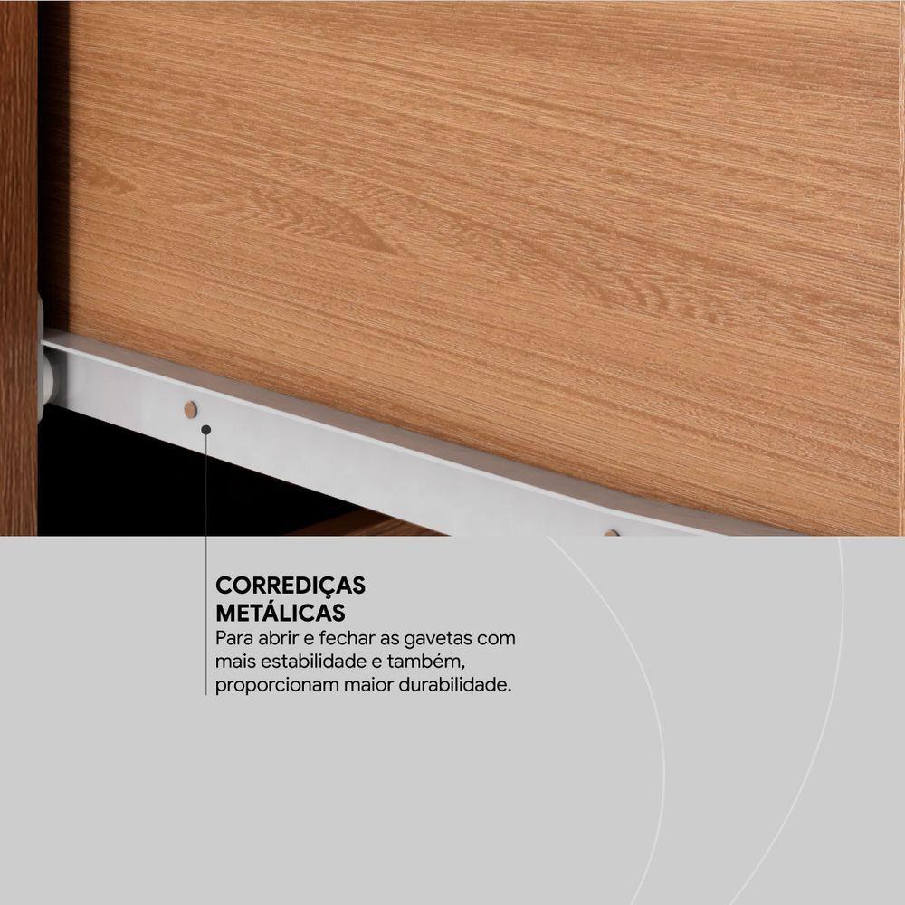 Cômoda 2 Portas E 4 Gavetas áurea Com Pés Amendola/off White - Demóbile