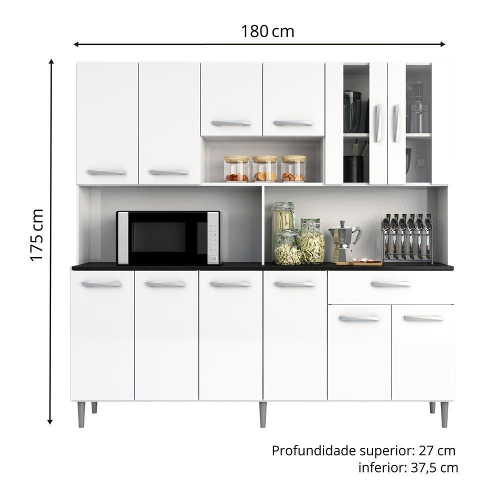 Miniatura Armário De Cozinha Com 12 Portas Clara Branco Branco