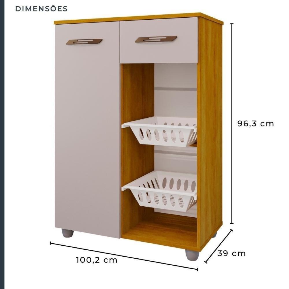 Miniatura Fruteira Fruteira 2 Cestos 1 Porta 1 Gaveta Bia Cinamomo/Off White