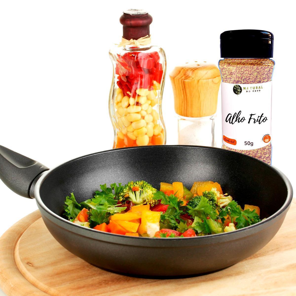 Miniatura Tempero Alho Frito 100% Natural Kit 3 Pote Com Dosador 50G