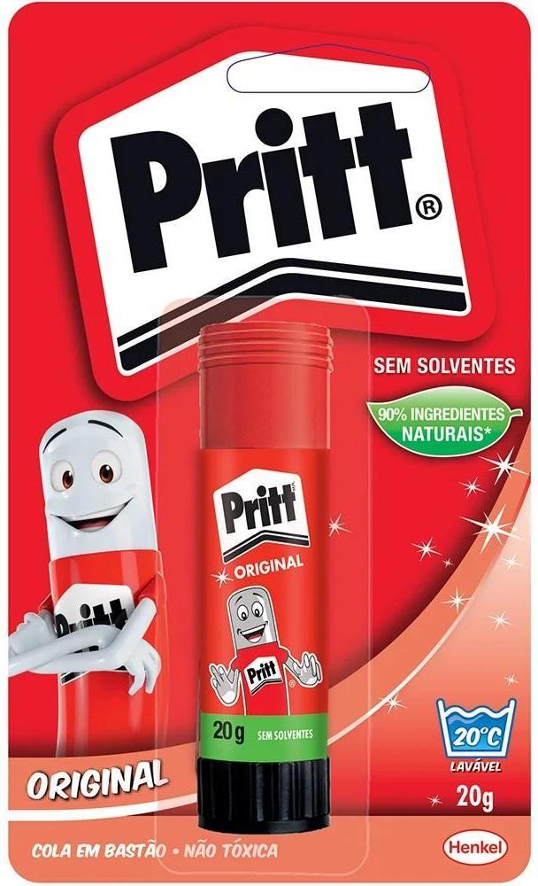 Miniatura Cola Bastão Pritt 20g Branca Original Lavável Não Tóxica