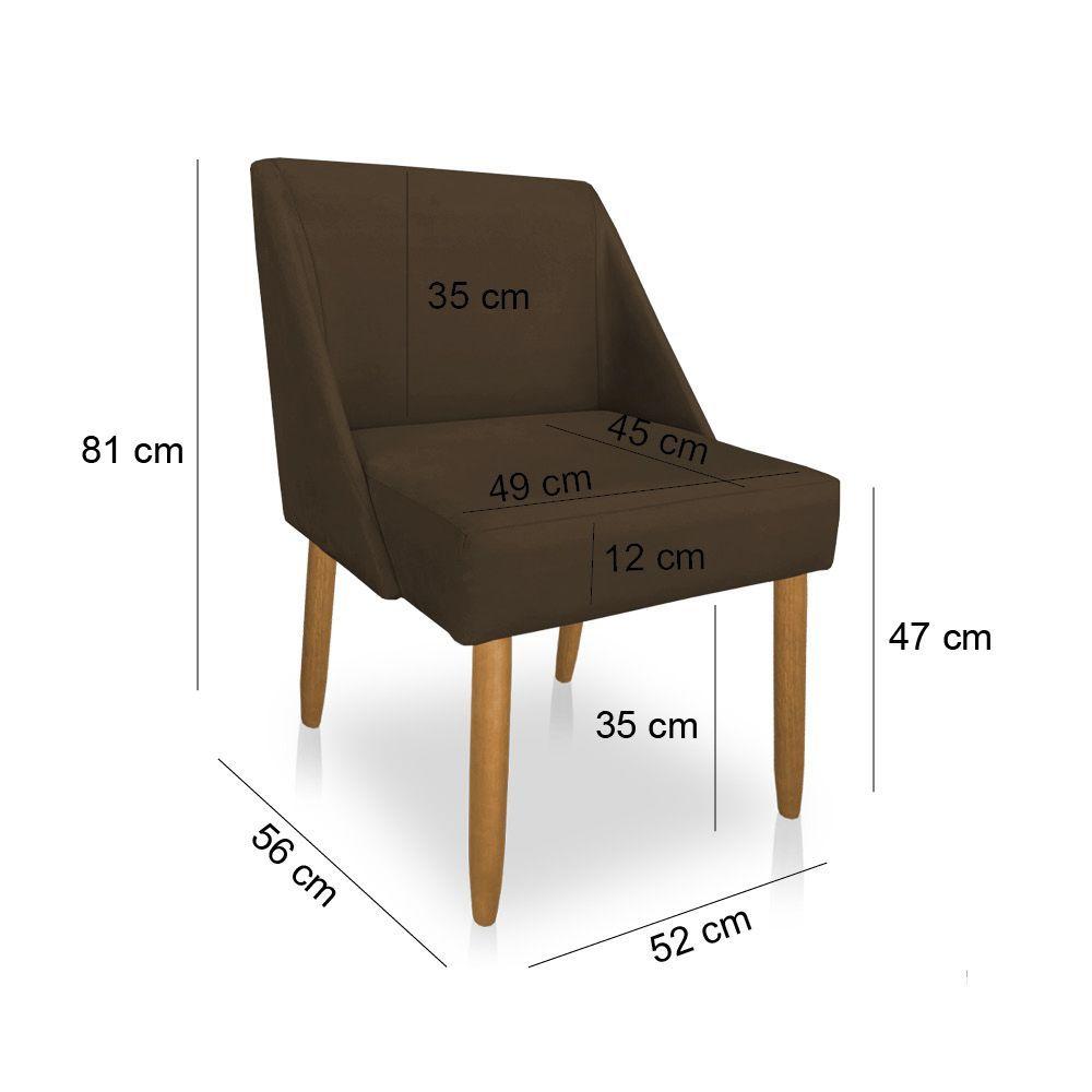Miniatura Cadeira Poltrona Juliana Suede Pés Palito Castanho Marrom