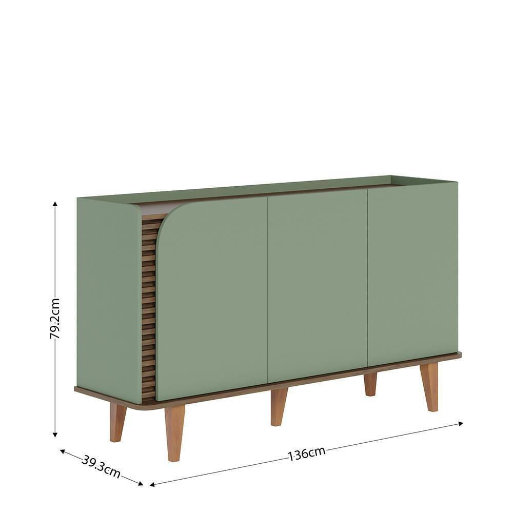Buffet Aparador Jurerê 3 Portas Hortelã-amêndoa - Colibri Hortelã-amêndoa