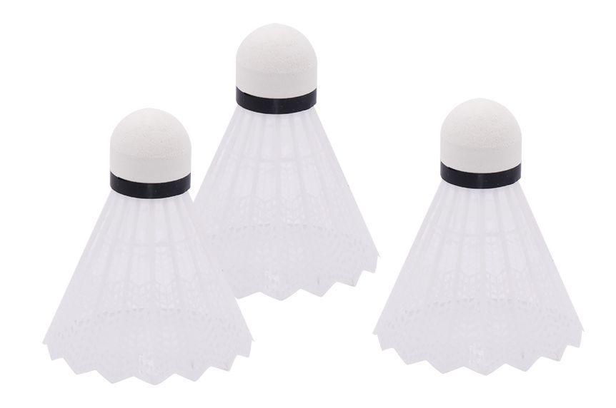Miniatura Kit Peteca Badminton Branca Lazer De Plástico 3 Unidades