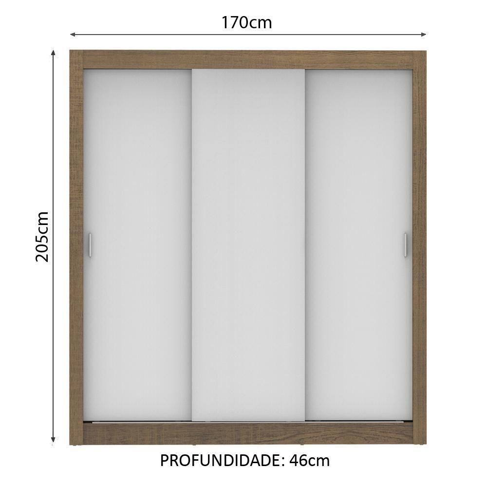 Miniatura Guarda Roupa Lyon Plus 3 Portas de Correr e 4 Gavetas Madesa