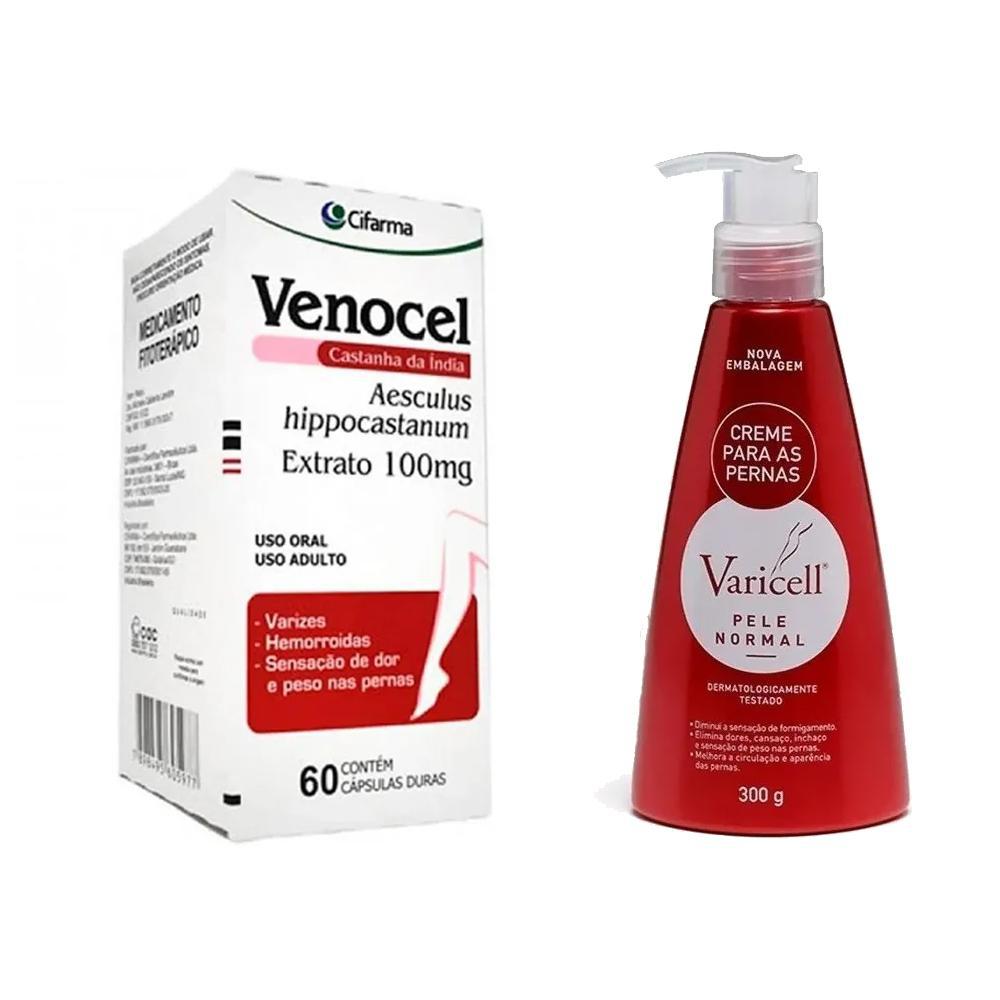 Miniatura Kit Pernas Lisas Sem Varizes Caps Venocel + Creme Varicell
