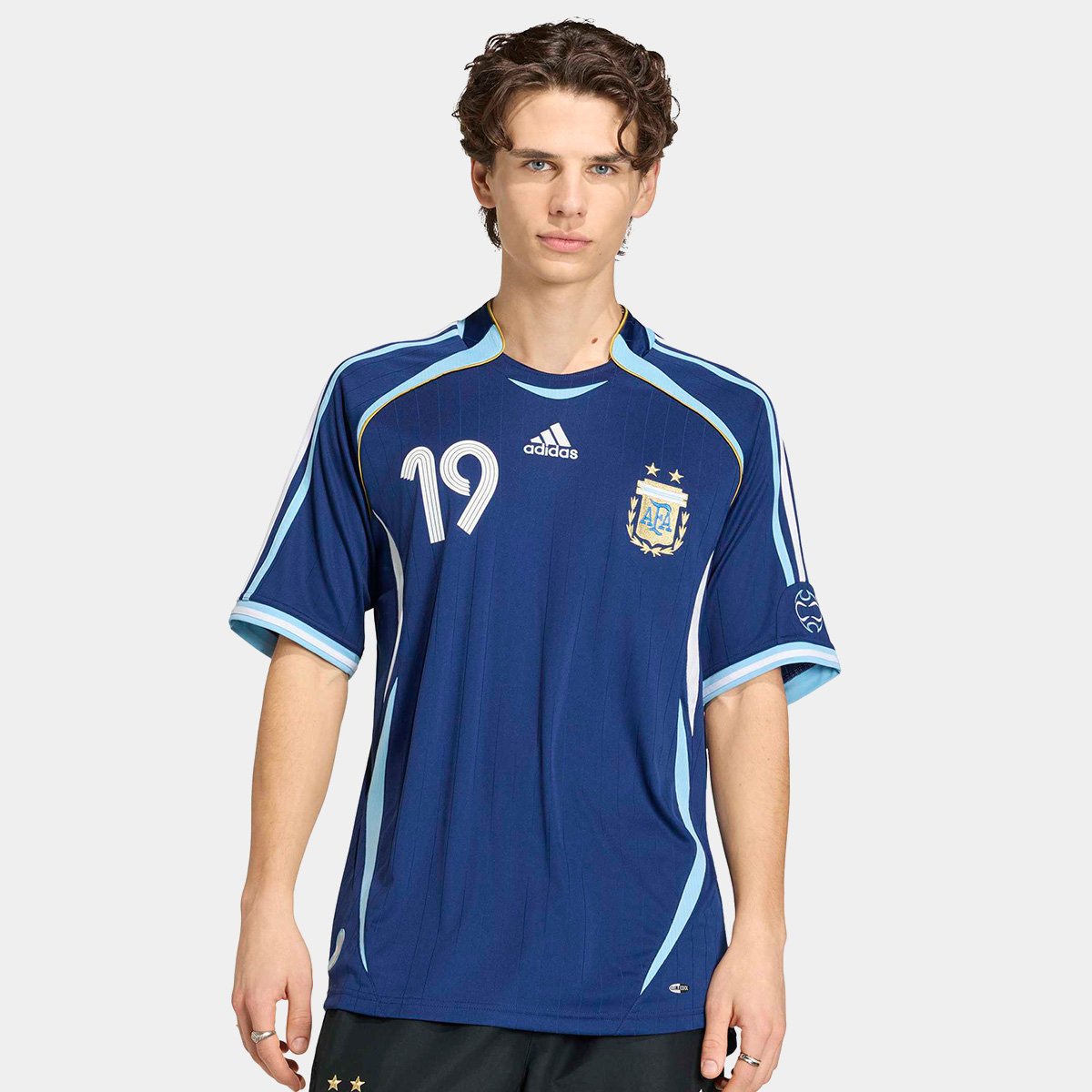 Camisa Seleção Argentina Away 2006 Messi Nº19 Adidas Masculina Azul - EEGG