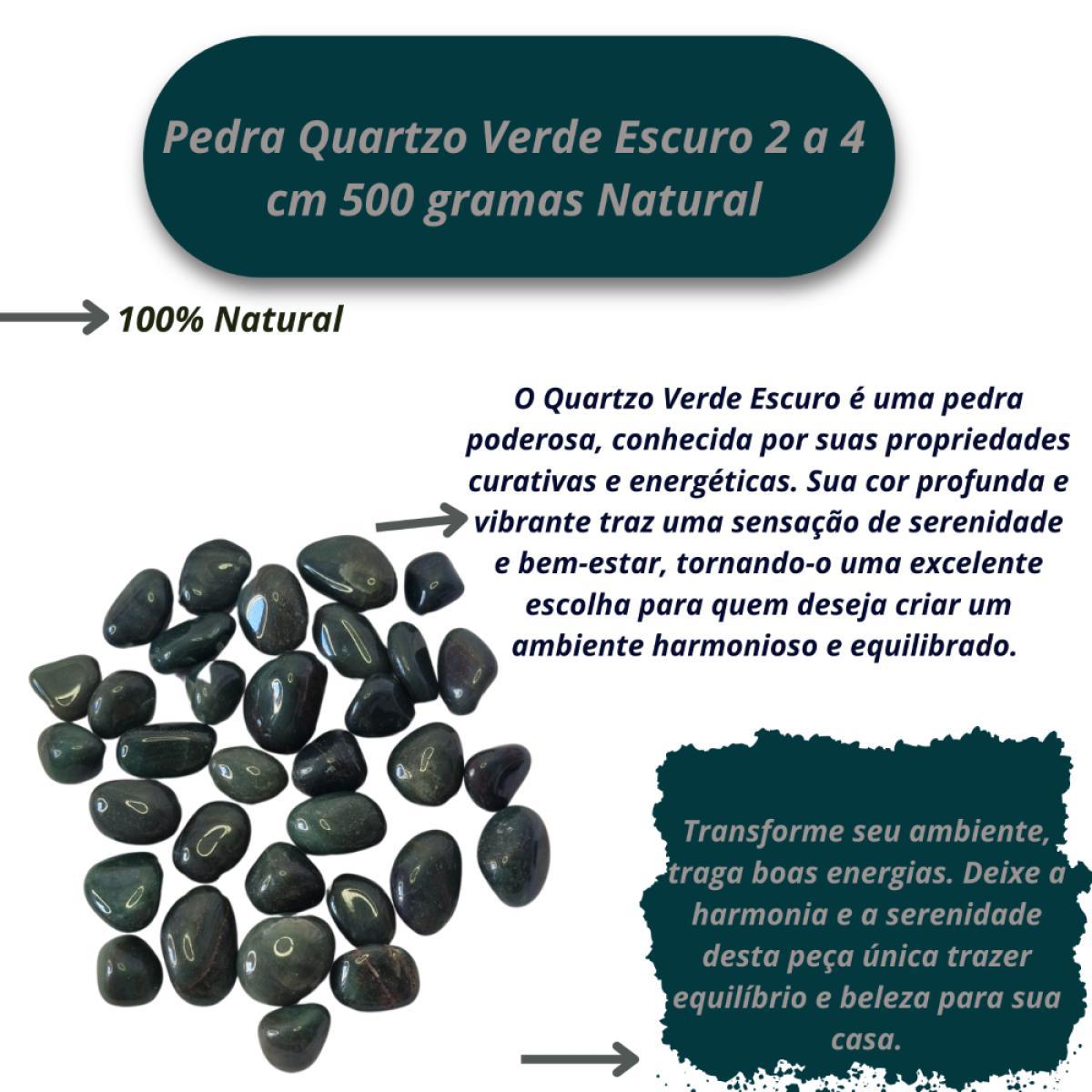 Miniatura Pedra Quartzo Verde Escuro 2 A 4 Cm 500 Gramas Natural