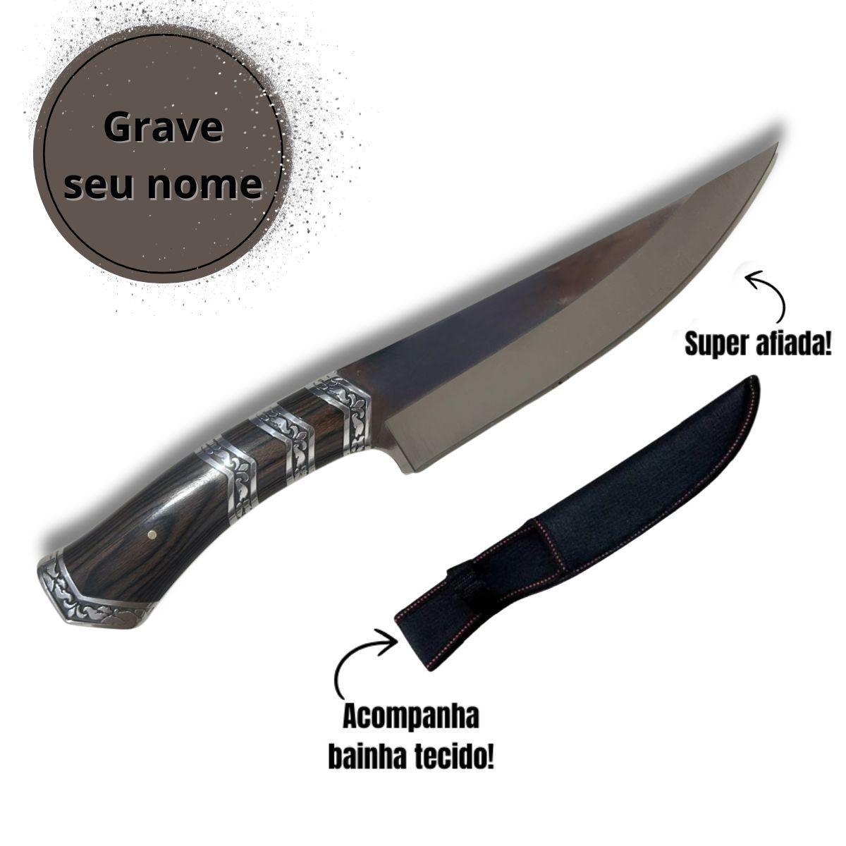 Miniatura Faca Personalizada Para Caça Pesca E Churrasco Com Bainha