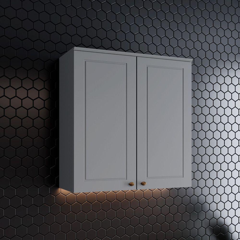 Miniatura Armário Aéreo 2 Portas 80 Cm Amy Casa 812 Cinza