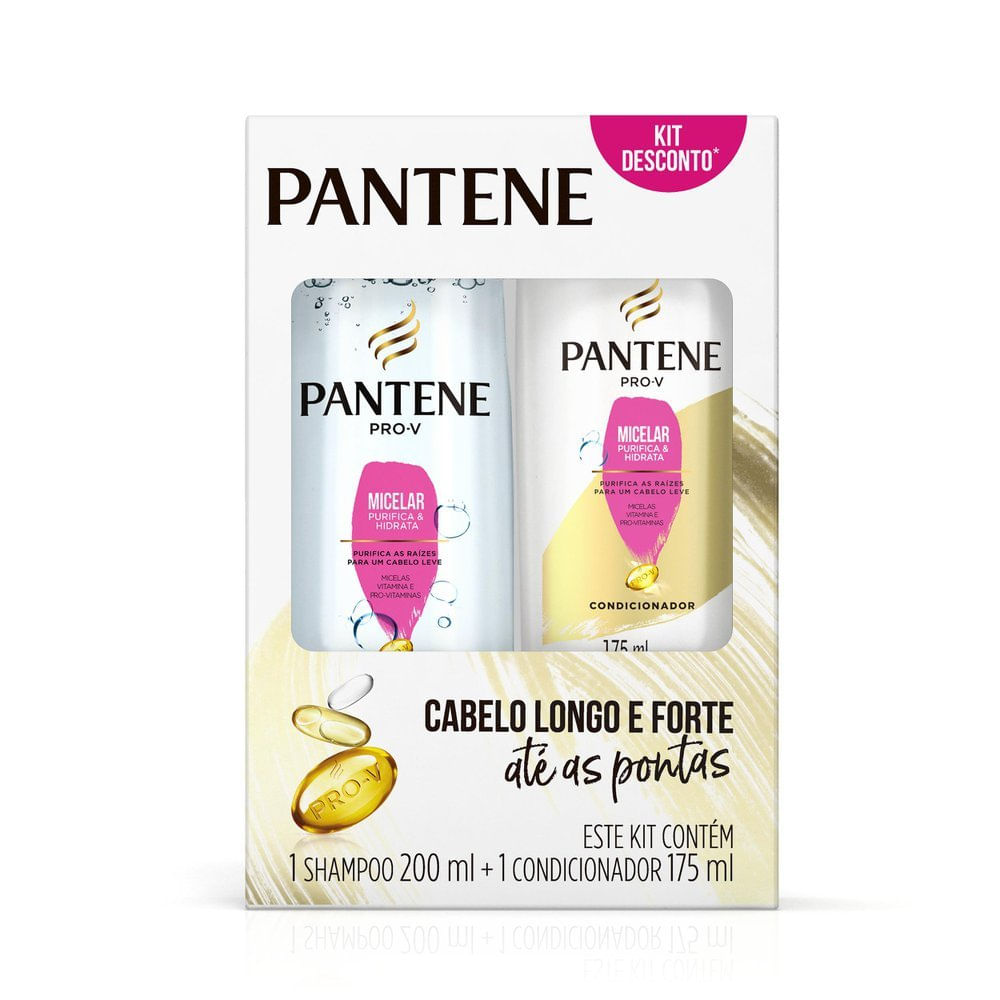 Miniatura Kit Pantene Micelar Shampoo 200ml + Condicionador 175ml