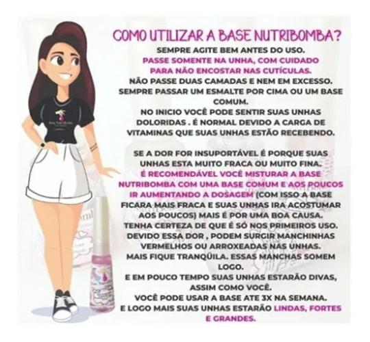 Miniatura Kit 2 Bases Nutribomba Esmalte Fortalecedor Unhas Pé E Mao