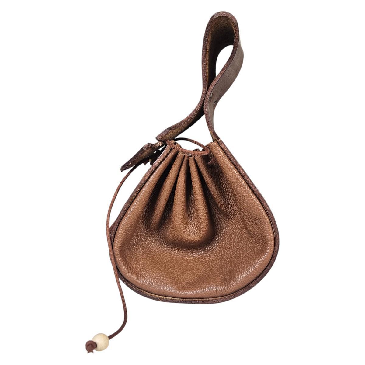 Bolsa Algibeira Bag Legítimo Marrom Para Cinto