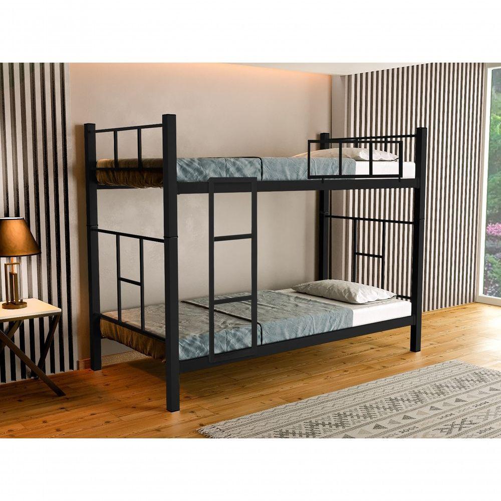 Miniatura Beliche Em Aço Atenas 2 Camas- Preto Cor:preto