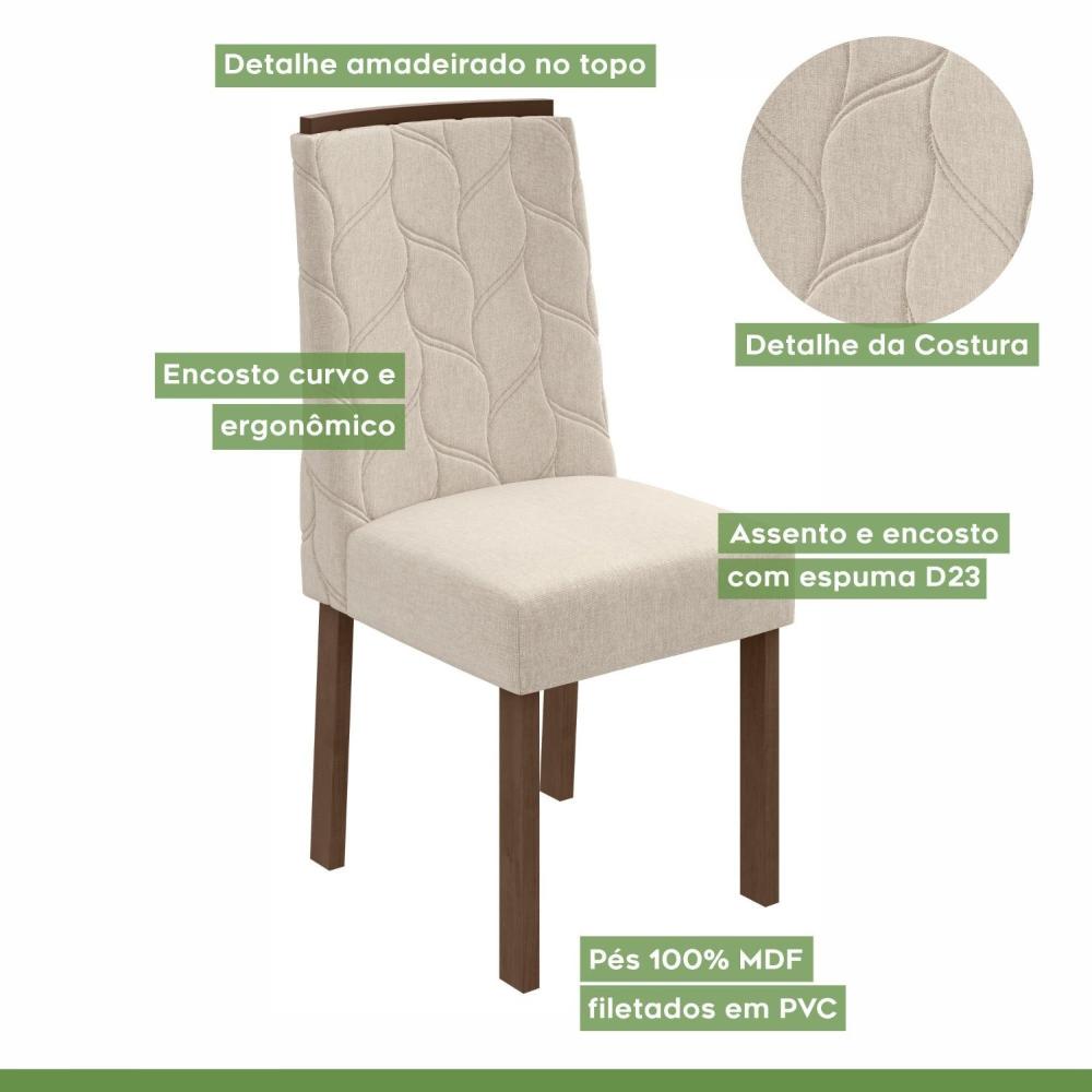 Miniatura Kit 2 Cadeiras Astrid Móveis Lopas Imbuia Clean/Rinzai Bege