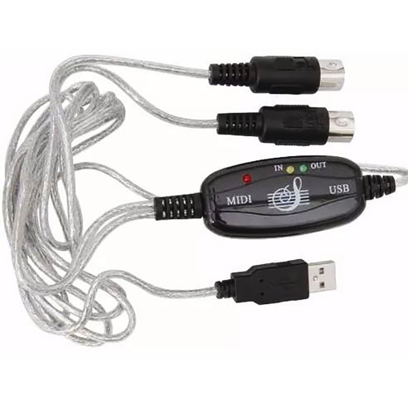 Miniatura Cabo MIDI-USB suporte adaptador de teclado para PC