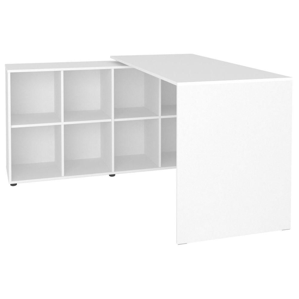 Escrivaninha Em L Mesa Office 8 Nichos Nero Ii Branco