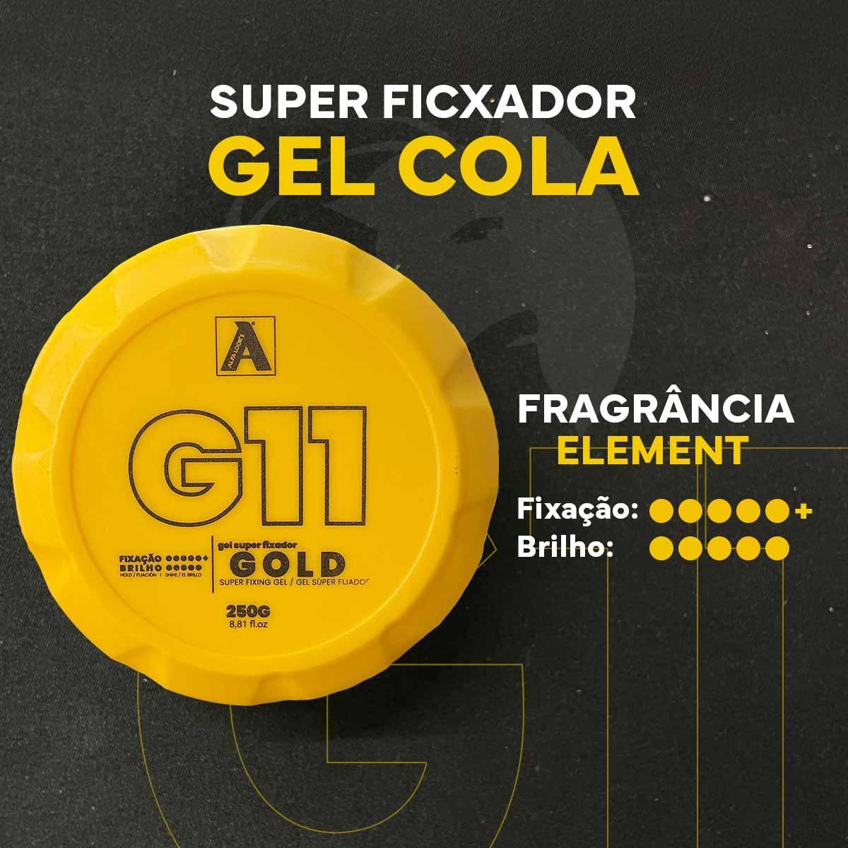 Miniatura Kit 3X Gel Para Cabelo Fixador Gold G11 250G Alfa Looks