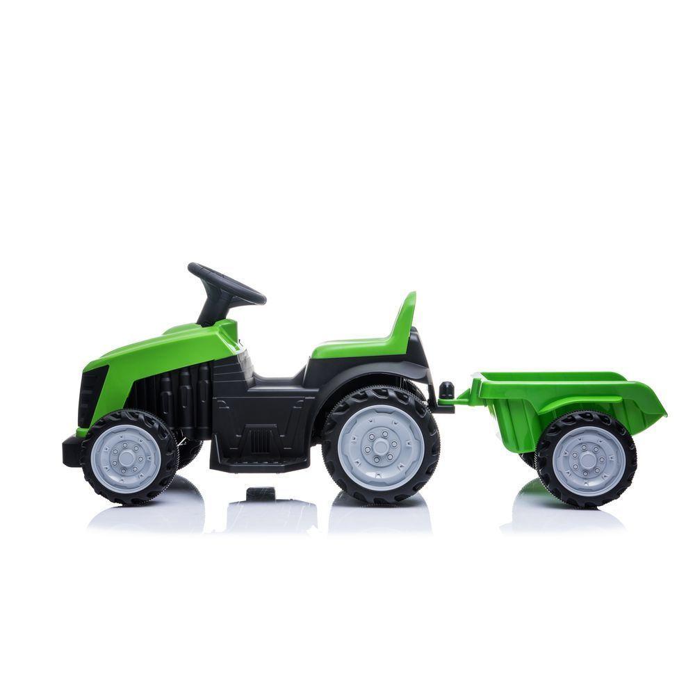 Miniatura Mini Trator Carro Eletrico Infantil Bang Toys 6v Com Reboque Verde U