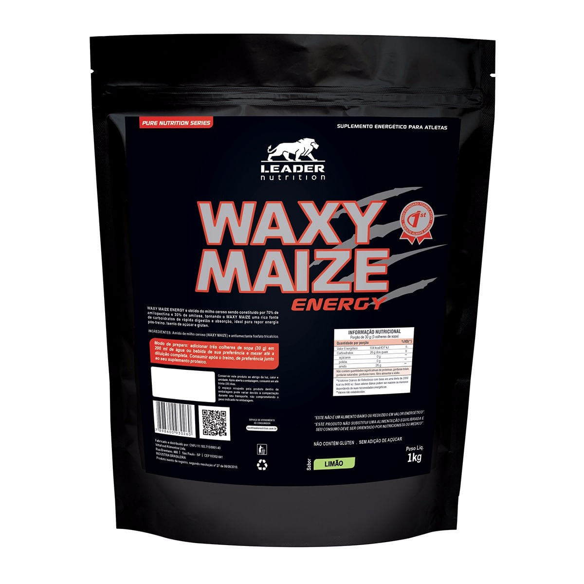 Miniatura Waxy Maize Energy (1kg) - Sabor Limão - Leader Nutrition