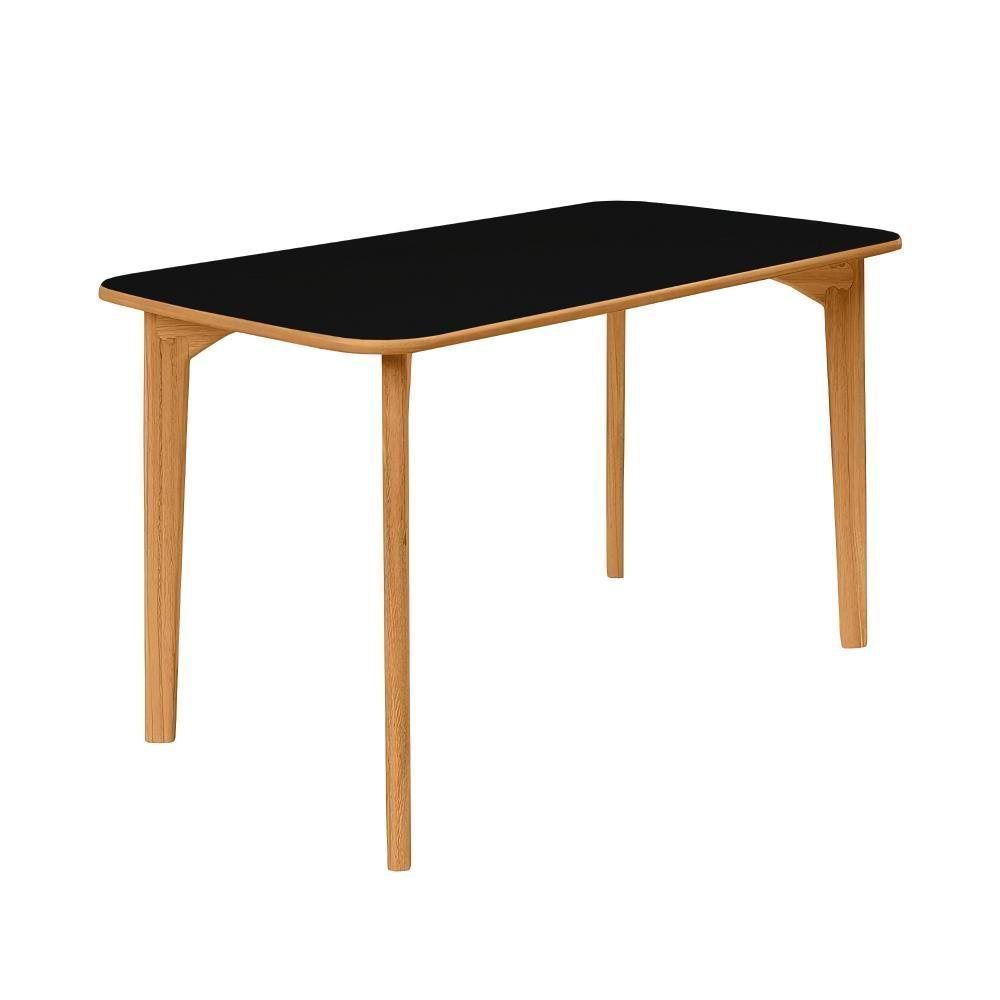 Miniatura Conjunto Mesa De Jantar Retangular Divino Preta 120x80cm Com 4 Cadeiras Divino - Preto