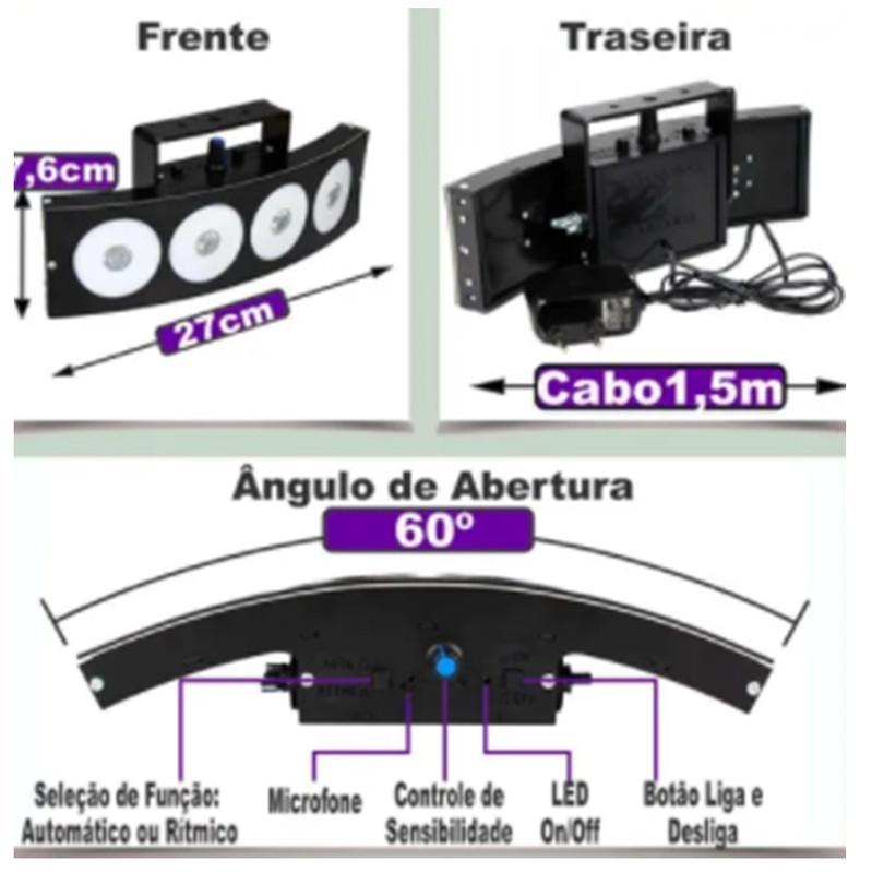 Miniatura Jogo De Luz Para Festa Deltrônica Com 4 Canhões Bom