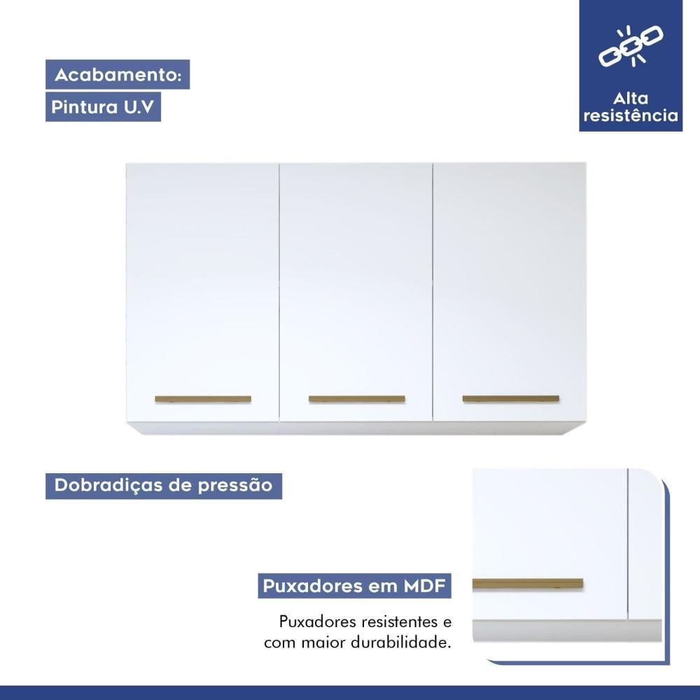 Miniatura Lavanderia Modulada Armário Aéreo e Balcão Brasilia Branco