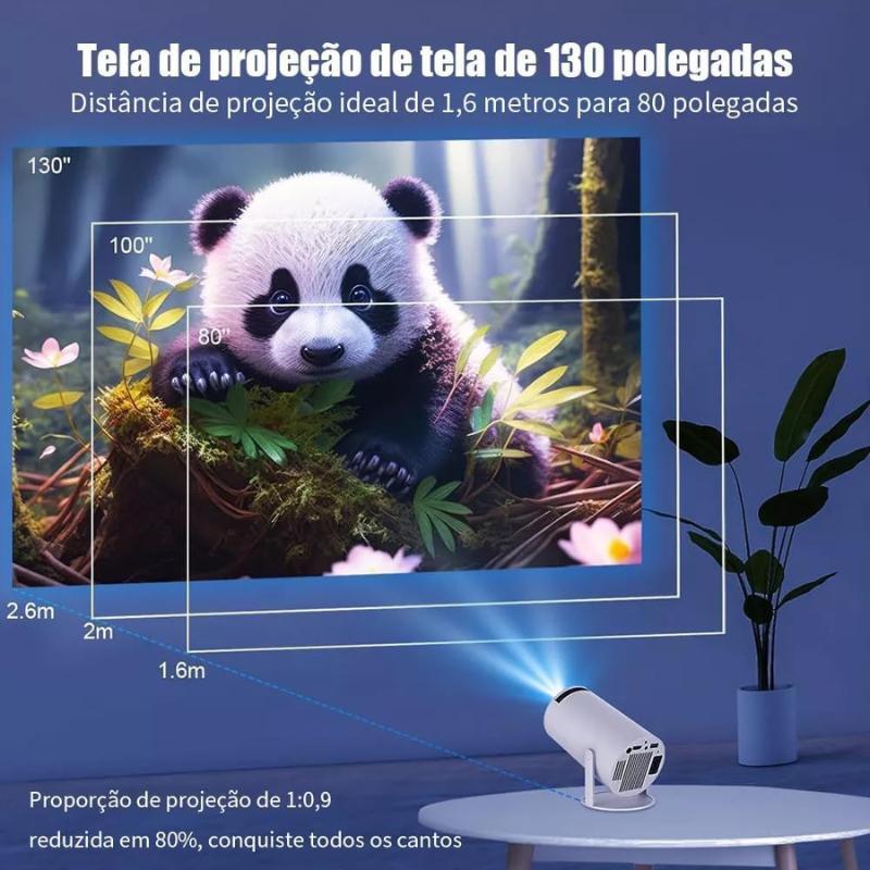 Miniatura Projetor Smart Hy300 Mini Projetor Suporta 4K Portátil