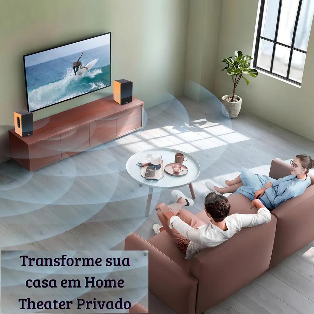 Miniatura Caixa Som Bluetooth 100W Madeira Acústica Superior