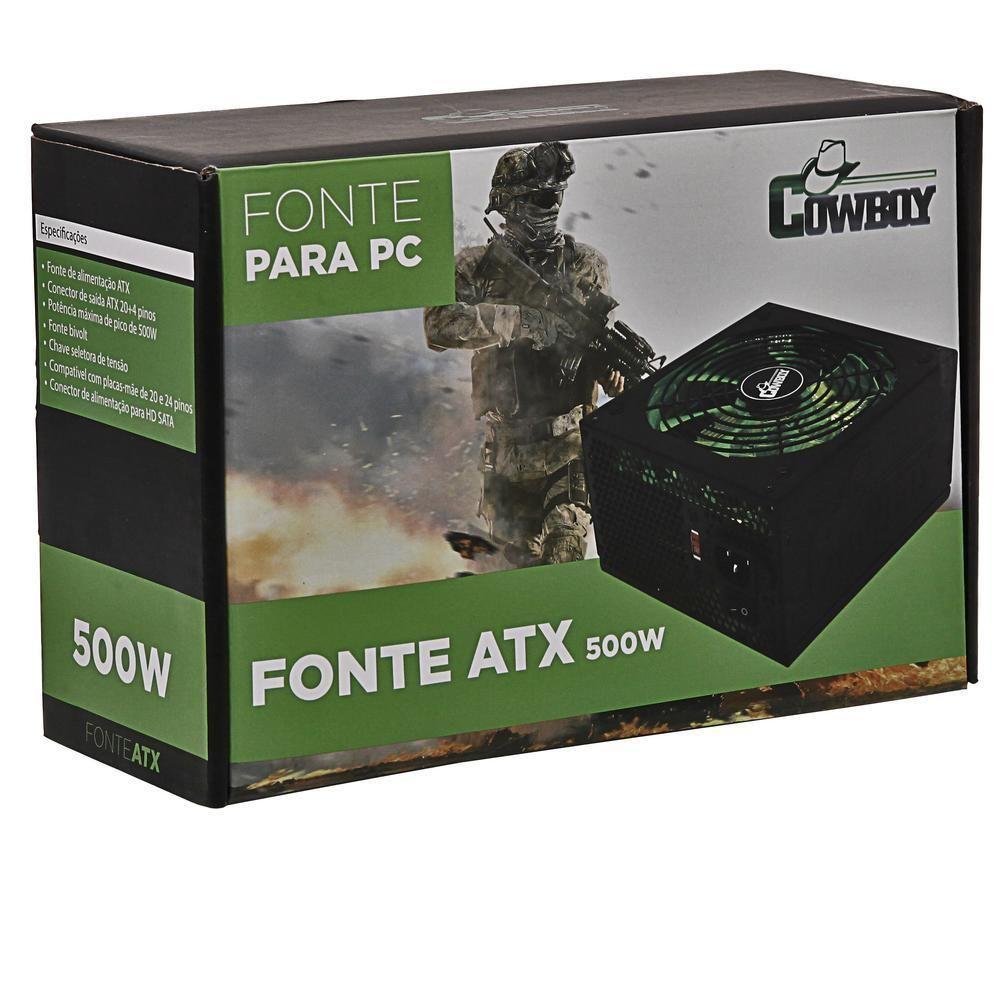 Miniatura Fonte Knup Cowboy 500w Para Pc Gamer Kp-534