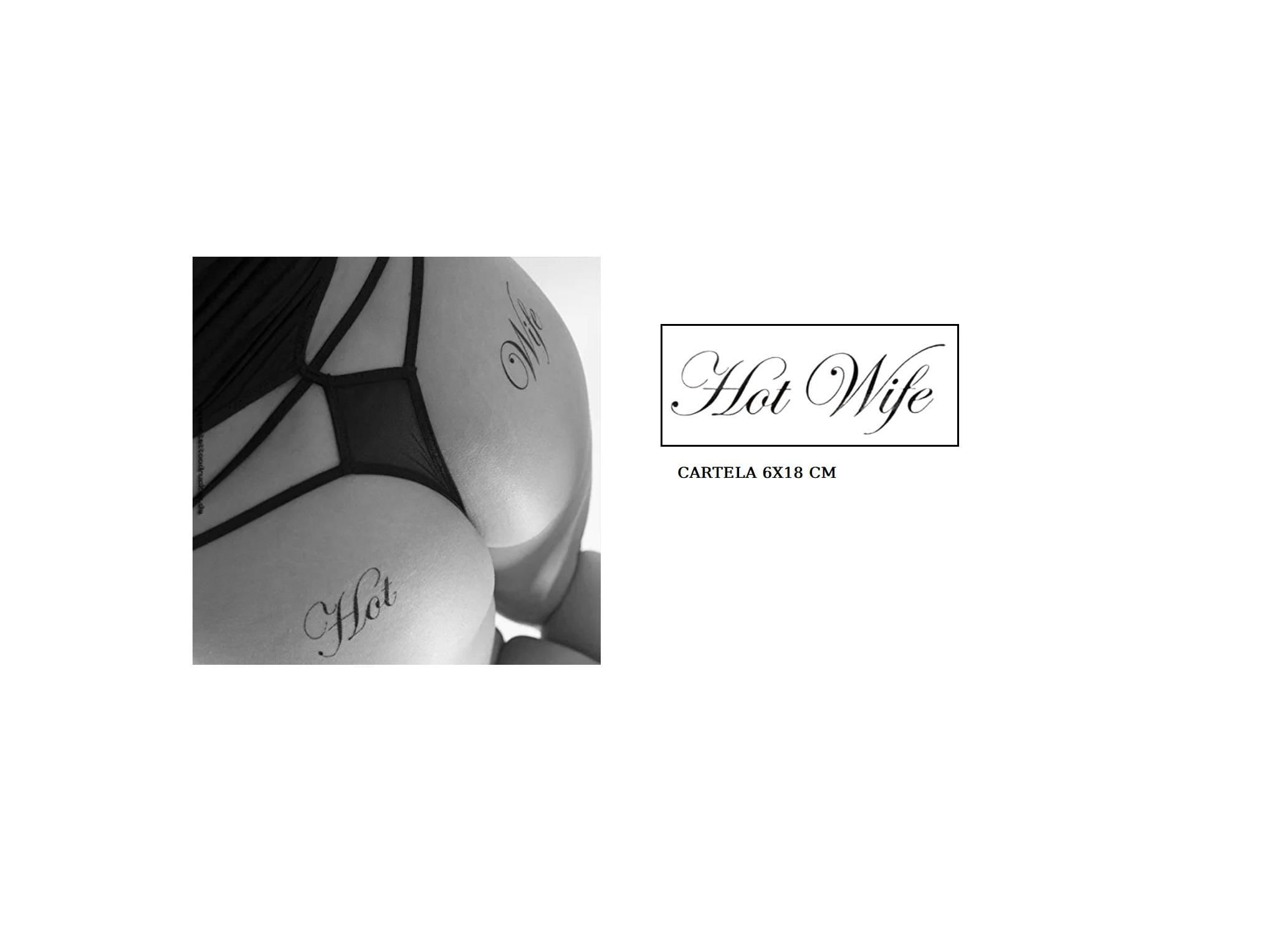 Miniatura Tatuagem Temporária Sexy Hot Wife Swing Erótico Casal