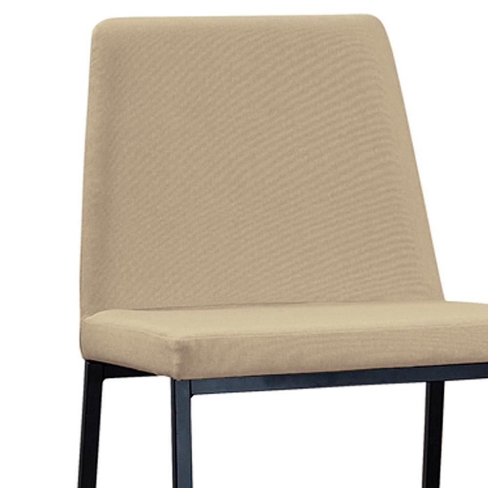 Miniatura Cadeira Estofada Base Aço Preto F37 Linho Bege Dmobiliario Bege