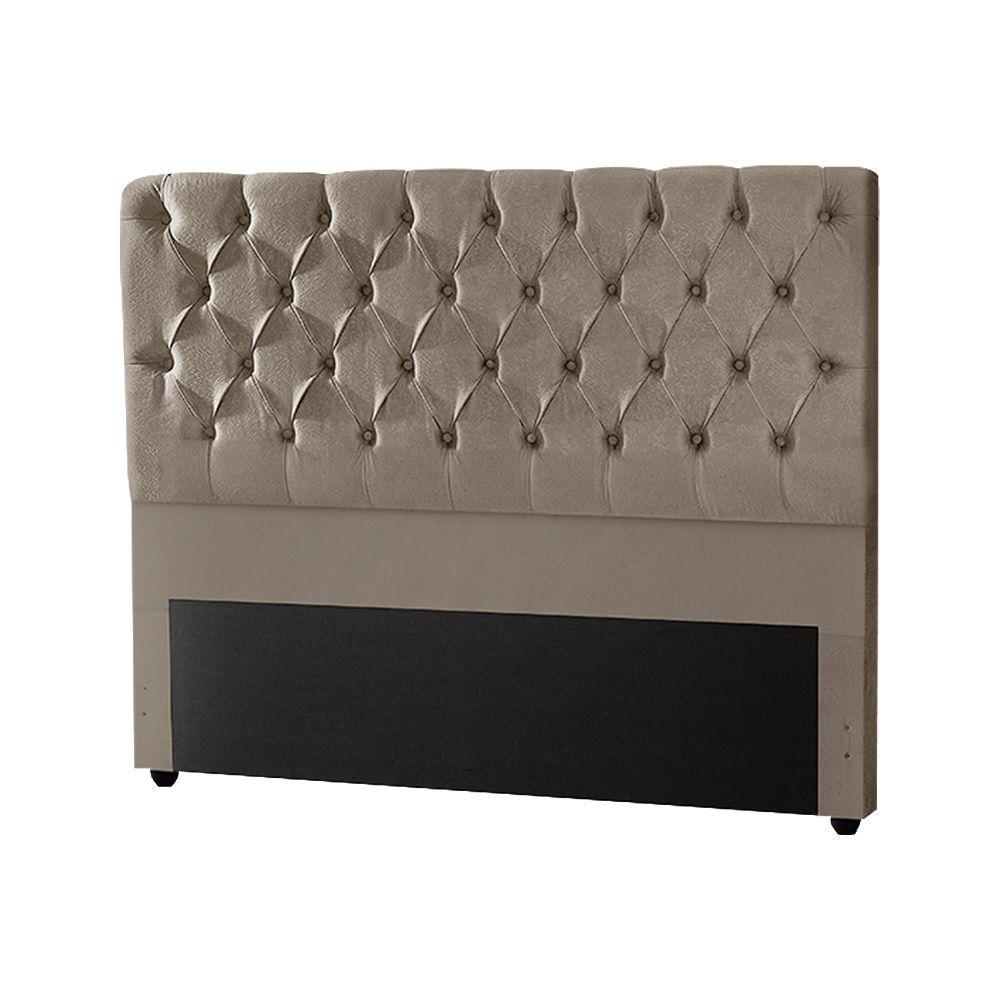 Miniatura Cabeceira Cama Box Princesa Casal 140cm Suede Marrom