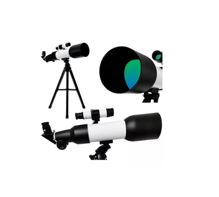 Miniatura Telescópio Astronômico Refrativo 60mm 360mm 90x com Tripé
