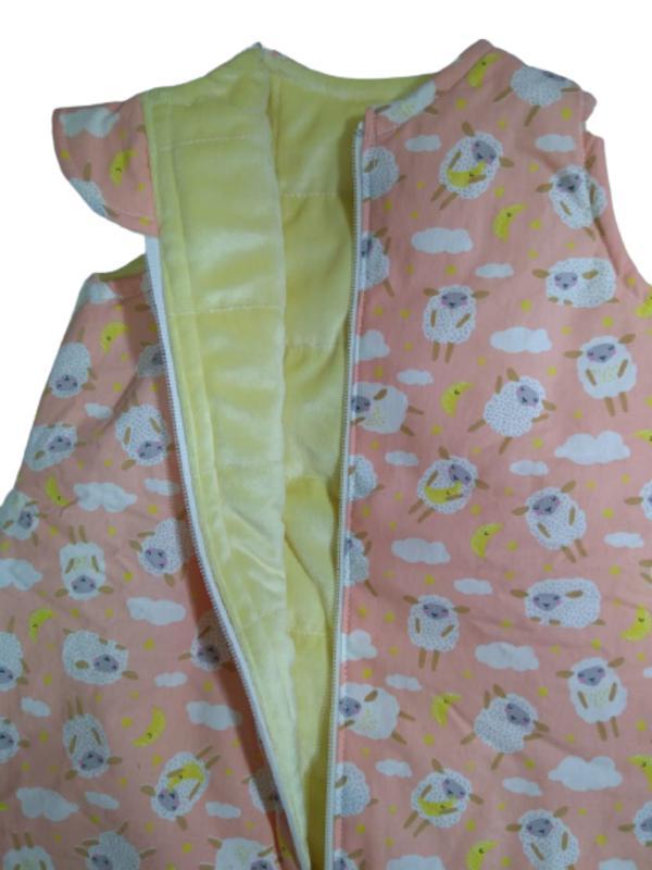 Miniatura Saco De Dormir Bebê Inverno - Gg - Estampa Ovelhinha Rosa