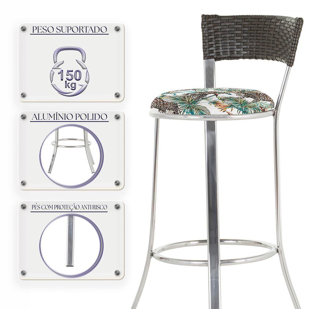 Miniatura Conjunto Com 2 Banquetas Em Alumínio, Fibra Sintética E Impermeável Tc Argila Z27