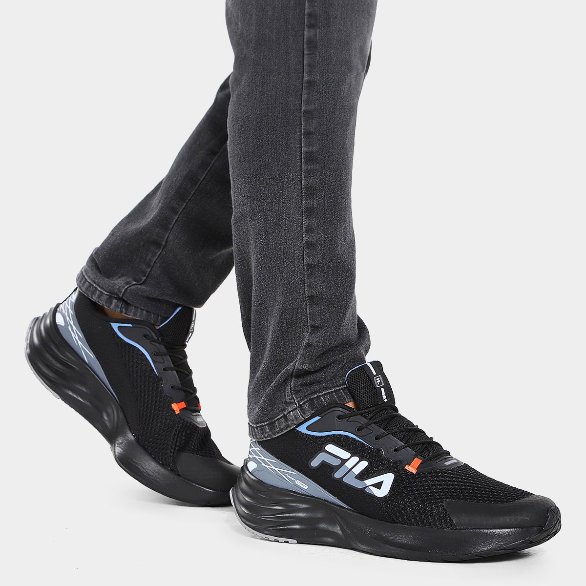 Miniatura Tênis Fila Racer Comet Masculino Preto+Azul - 38