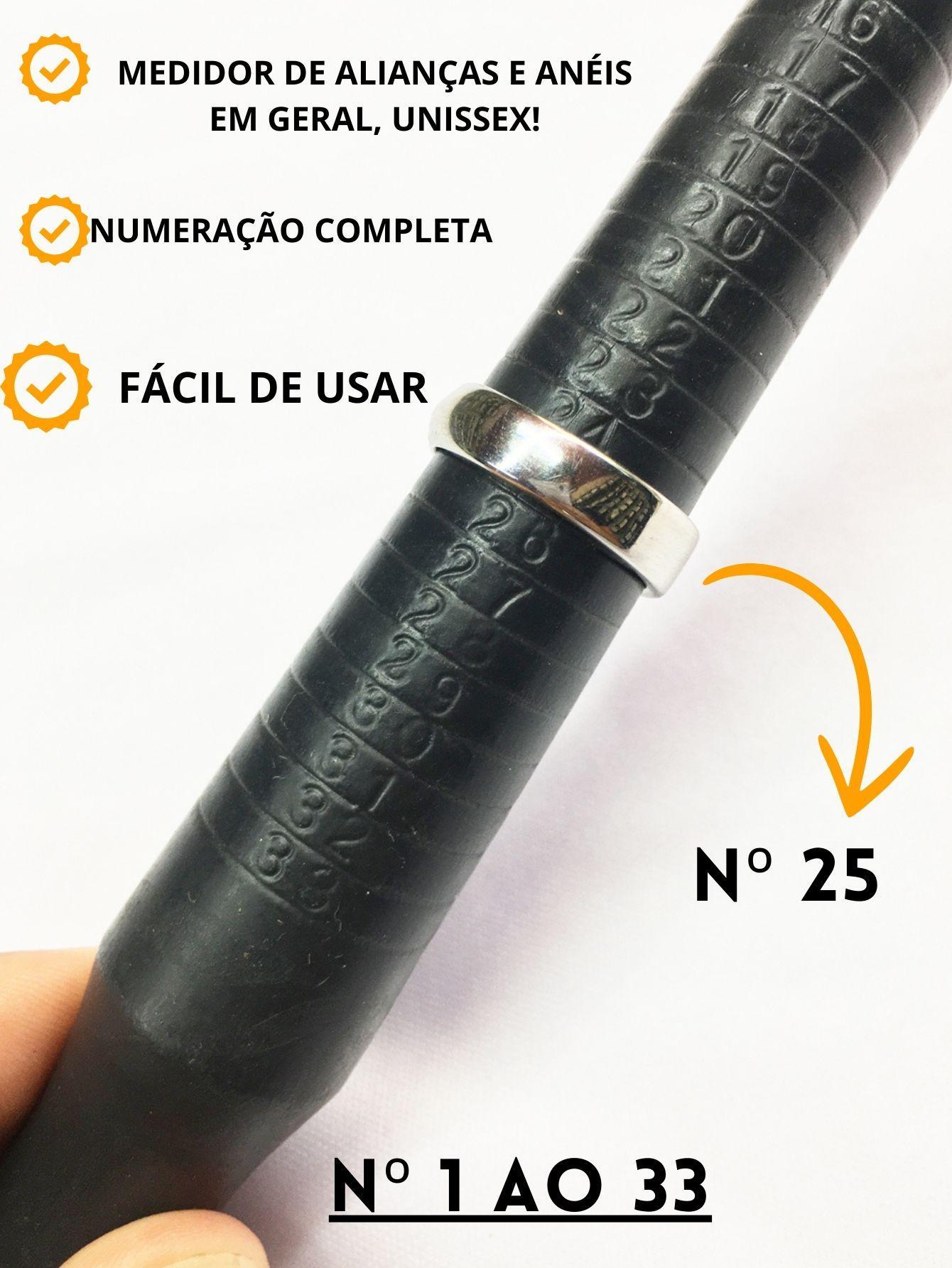 Kit 2 Aneleira Metal Medidor Dedo Bastão Plástico Pau Medir
